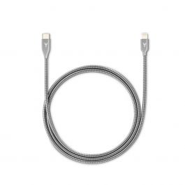 Lightning USB-C iSTYLE kovový kábel 1,2m strieborný